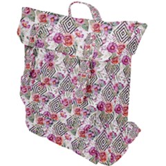 Geometric Flowers Buckle Up Backpack by goljakoff