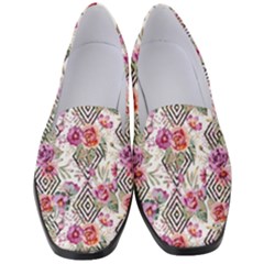 Geometric Flowers Women s Classic Loafer Heels by goljakoff