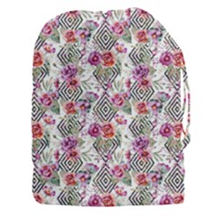 Geometric Flowers Drawstring Pouch (3xl) by goljakoff