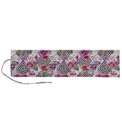 Geometric Flowers Roll Up Canvas Pencil Holder (l) by goljakoff