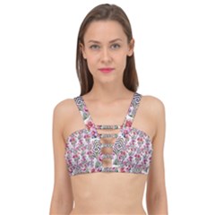 Geometric Flowers Cage Up Bikini Top by goljakoff