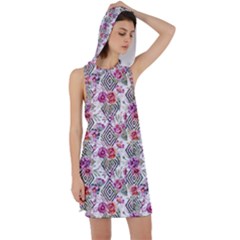 Geometric Flowers Racer Back Hoodie Dress by goljakoff