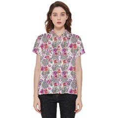 Geometric Flowers Short Sleeve Pocket Shirt