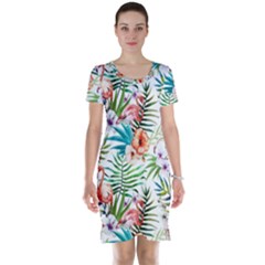 Tropical Flamingos Short Sleeve Nightdress by goljakoff