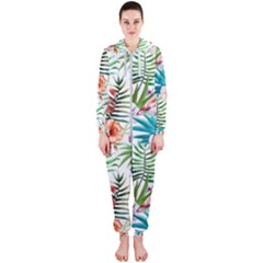 Tropical Flamingos Hooded Jumpsuit (ladies)  by goljakoff