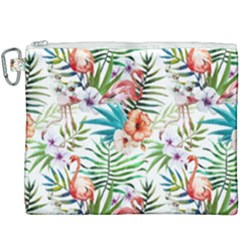 Tropical Flamingos Canvas Cosmetic Bag (xxxl) by goljakoff