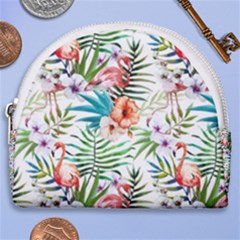 Tropical Flamingos Horseshoe Style Canvas Pouch by goljakoff