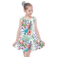 Tropical Flamingos Kids  Summer Dress by goljakoff