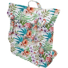 Tropical Flamingos Buckle Up Backpack