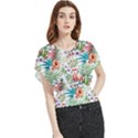 Tropical flamingos Butterfly Chiffon Blouse View1