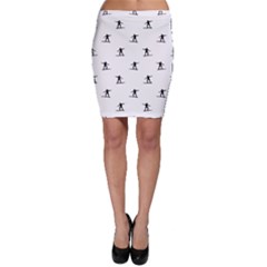 Black And White Surfing Motif Graphic Print Pattern Bodycon Skirt by dflcprintsclothing