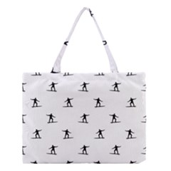 Black And White Surfing Motif Graphic Print Pattern Medium Tote Bag by dflcprintsclothing