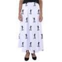 Black And White Surfing Motif Graphic Print Pattern Flared Maxi Skirt View1