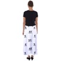 Black And White Surfing Motif Graphic Print Pattern Flared Maxi Skirt View2