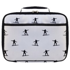 Black And White Surfing Motif Graphic Print Pattern Full Print Lunch Bag