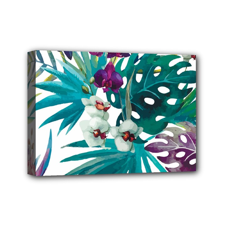 Tropical flowers Mini Canvas 7  x 5  (Stretched)