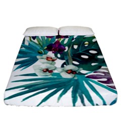 Tropical Flowers Fitted Sheet (california King Size) by goljakoff