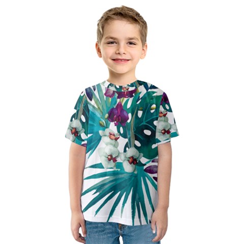 Tropical Flowers Kids  Sport Mesh Tee by goljakoff