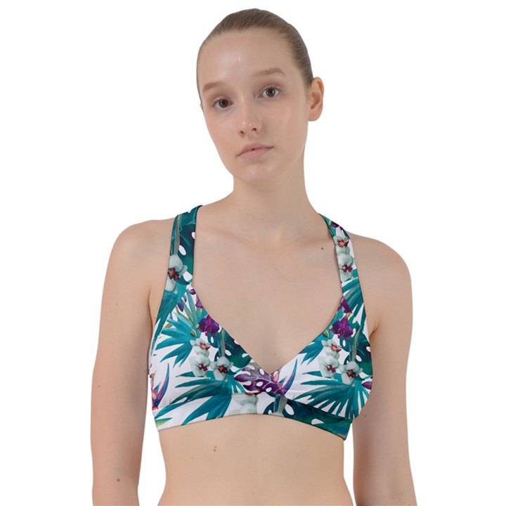 Tropical flowers Sweetheart Sports Bra