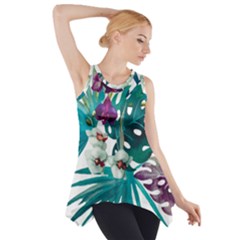 Tropical Flowers Side Drop Tank Tunic by goljakoff