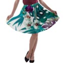 Tropical flowers A-line Skater Skirt View1