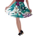 Tropical flowers A-line Skater Skirt View2