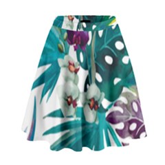 Tropical Flowers High Waist Skirt by goljakoff