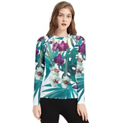 Tropical Flowers Women s Long Sleeve Rash Guard