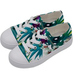 Tropical Flowers Kids  Low Top Canvas Sneakers by goljakoff