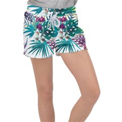 Tropical Flowers Velour Lounge Shorts by goljakoff