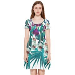 Tropical Flowers Inside Out Cap Sleeve Dress