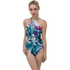 Tropical Flowers Go With The Flow One Piece Swimsuit by goljakoff