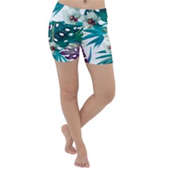 Tropical Flowers Lightweight Velour Yoga Shorts by goljakoff