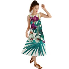 Tropical Flowers Summer Maxi Dress by goljakoff