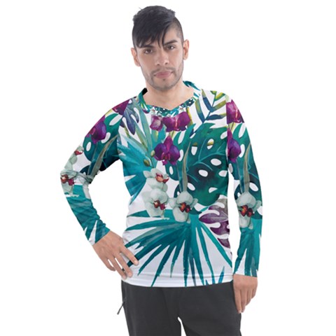 Tropical Flowers Men s Pique Long Sleeve Tee by goljakoff