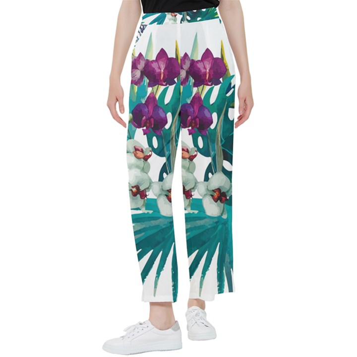 Tropical flowers Women s Pants 