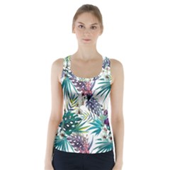 Tropical Flowers Racer Back Sports Top by goljakoff