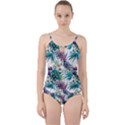 Tropical flowers Cut Out Top Tankini Set View1