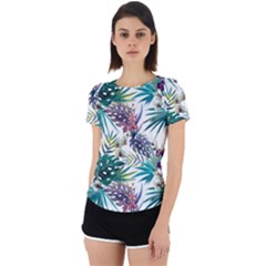 Tropical Flowers Back Cut Out Sport Tee by goljakoff