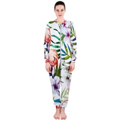 Tropical Flamingo Onepiece Jumpsuit (ladies)  by goljakoff