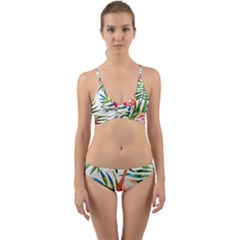 Tropical Flamingo Wrap Around Bikini Set by goljakoff