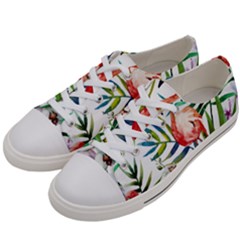 Tropical Flamingo Women s Low Top Canvas Sneakers by goljakoff