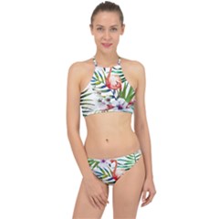 Tropical Flamingo Racer Front Bikini Set by goljakoff