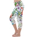 Tropical flamingo Lightweight Velour Capri Yoga Leggings View2