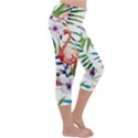 Tropical flamingo Lightweight Velour Capri Yoga Leggings View3