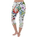 Tropical flamingo Lightweight Velour Capri Yoga Leggings View4