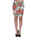 Red flowers Bodycon Skirt View1