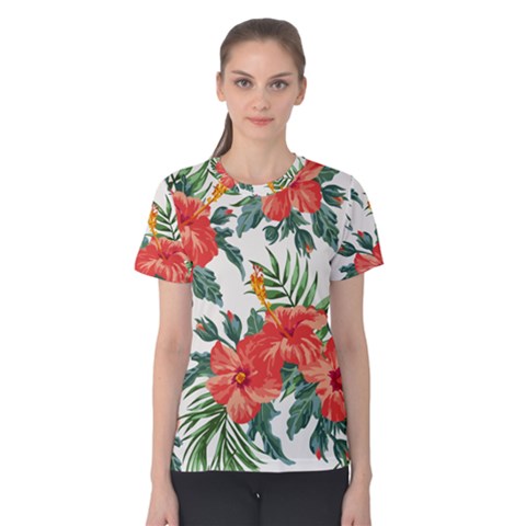 Red Flowers Women s Cotton Tee by goljakoff