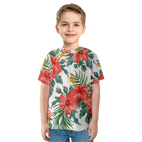 Red Flowers Kids  Sport Mesh Tee by goljakoff