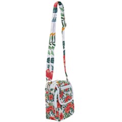 Red Flowers Shoulder Strap Belt Bag by goljakoff